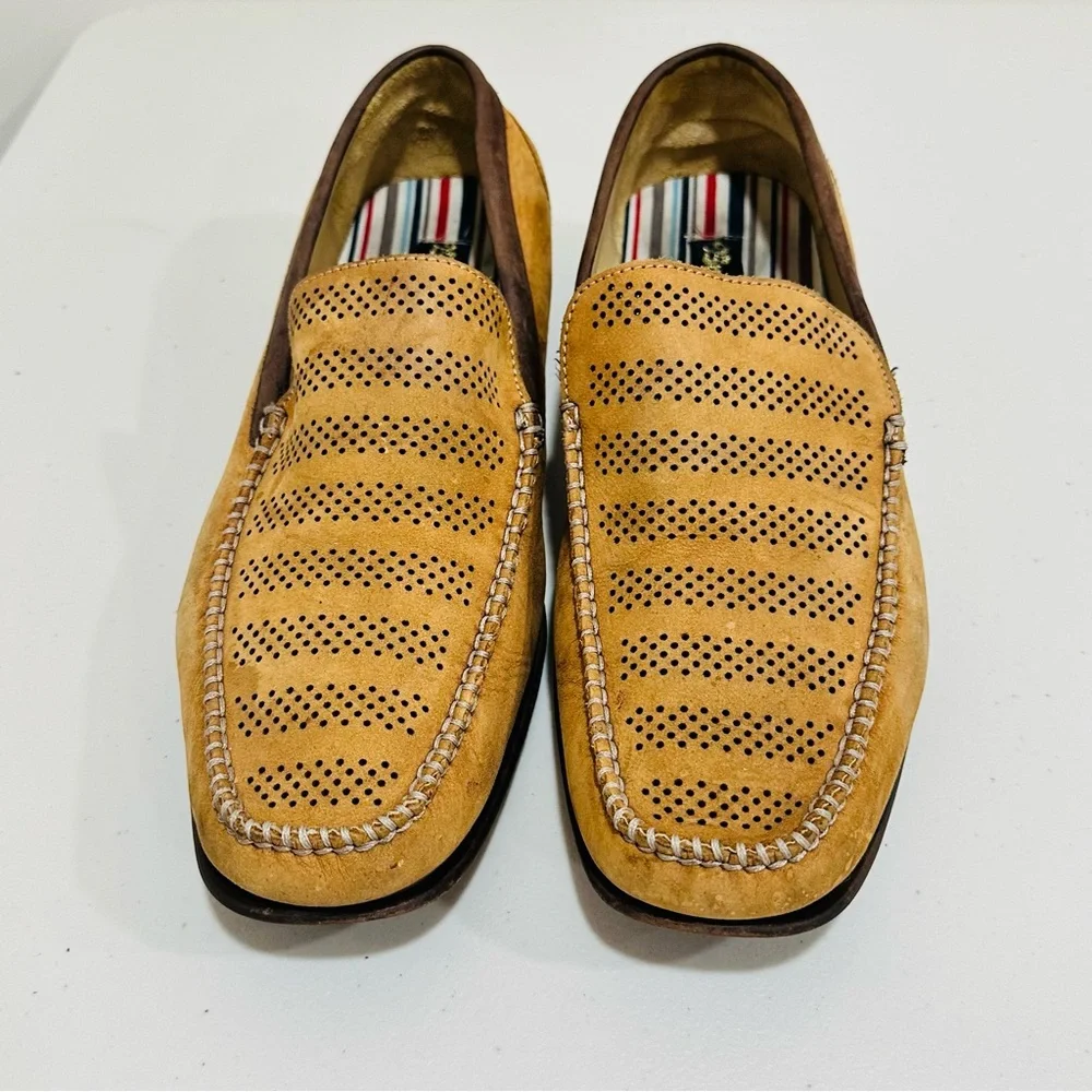 Brass Boot Brown Leather Loafers Dress Shoes‎ Size 9,5 M